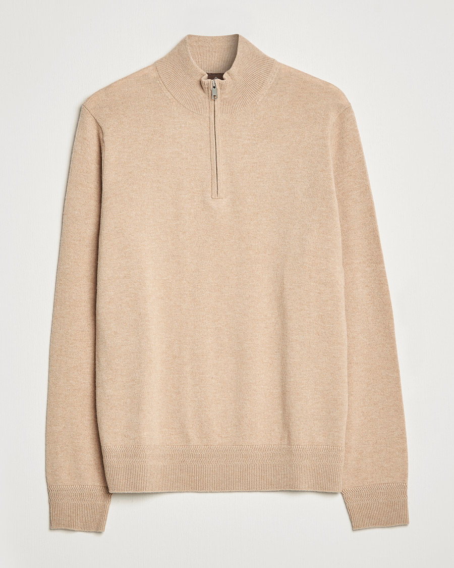 Herr | Tröjor | Morris Heritage | Dalton Wool/Cashmere Half Zip Camel