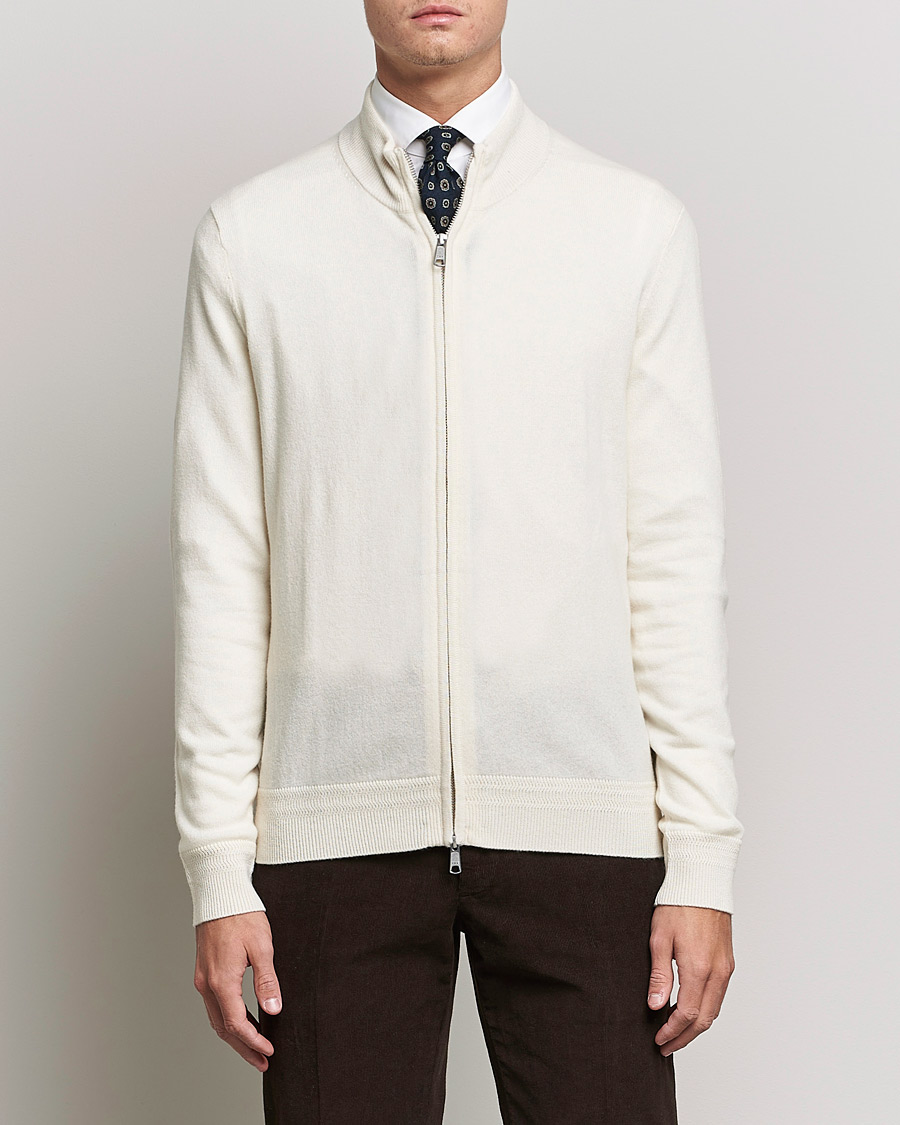 Herr | Morris Heritage | Morris Heritage | Dalton Wool/Cashmere Full Zip  Off White