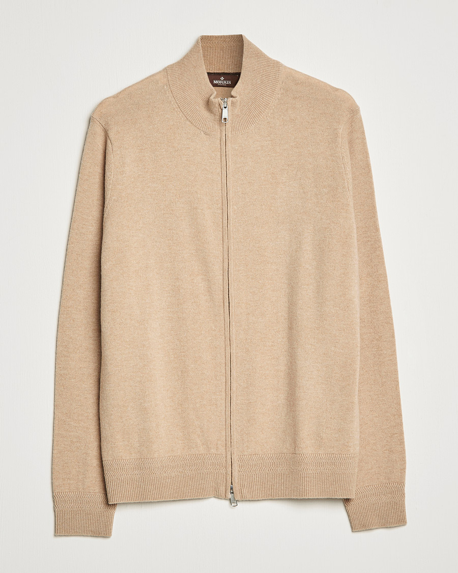 Herr | Tröjor | Morris Heritage | Dalton Wool/Cashmere Full Zip Camel