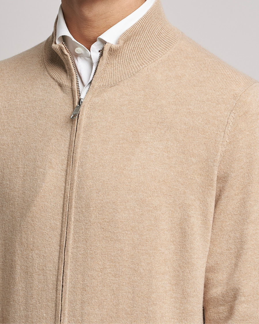 Herr | Tröjor | Morris Heritage | Dalton Wool/Cashmere Full Zip Camel