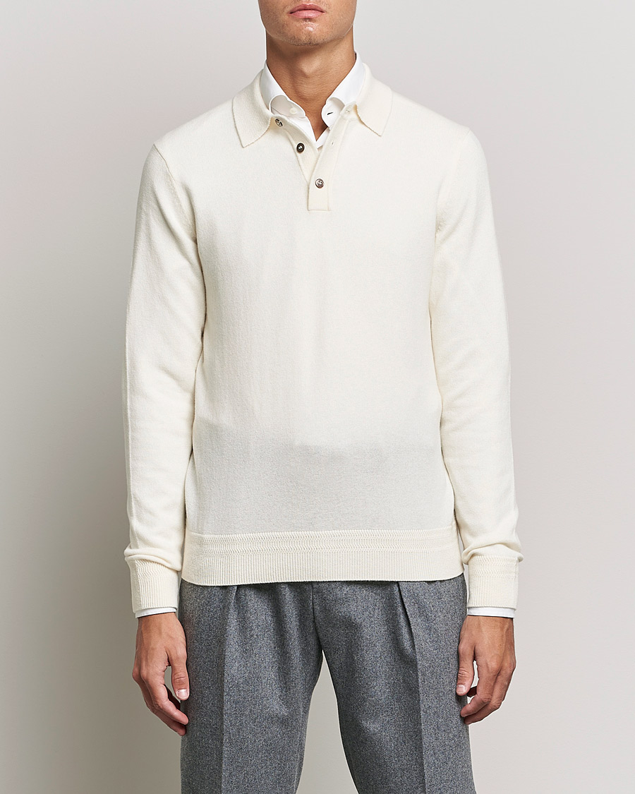 Herr | Tröjor | Morris Heritage | Dalton Wool/Cashmere Polo Off White