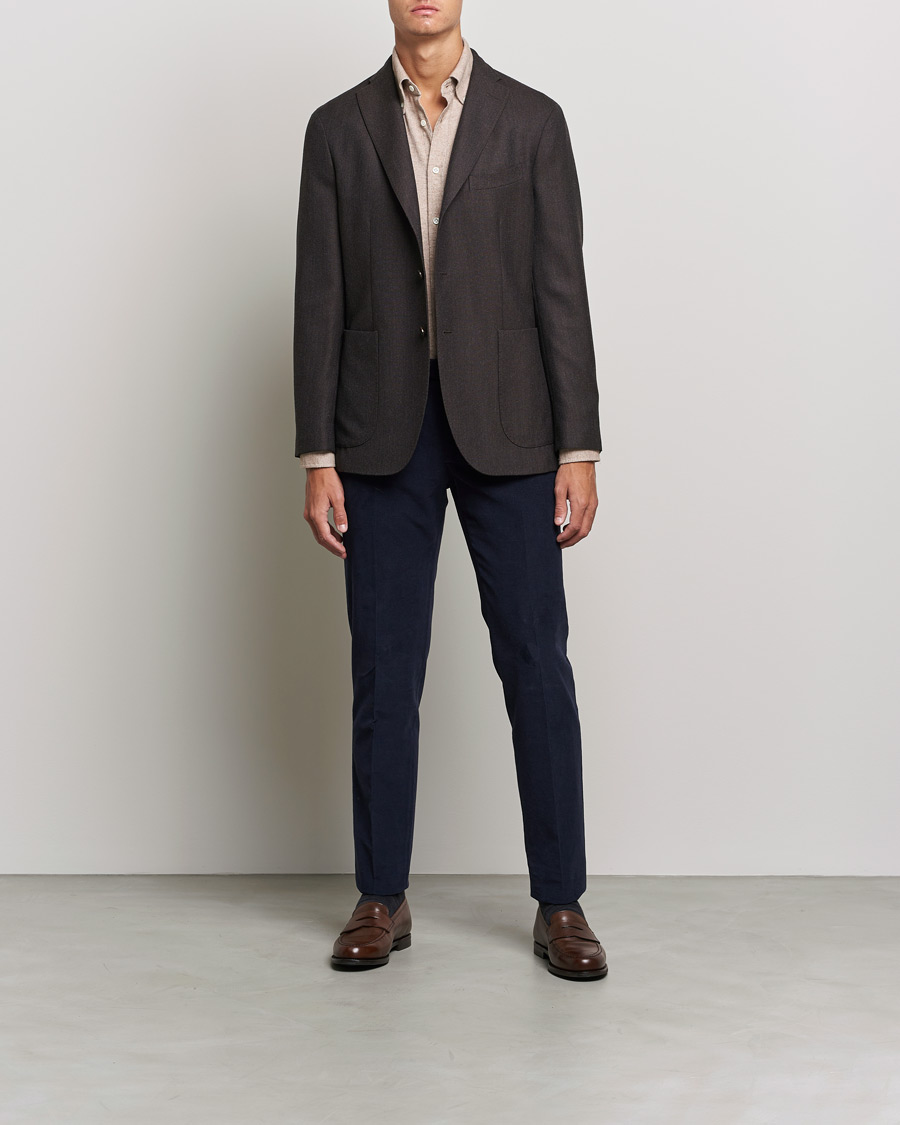 Herr | Skjortor | Morris Heritage | Button Down Flannel Shirt Brown