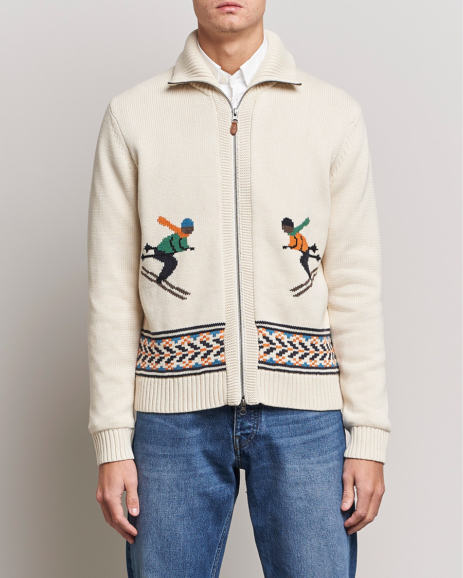 Herr | Tröjor | Morris | Clyde Full Zip Cardigan Off White