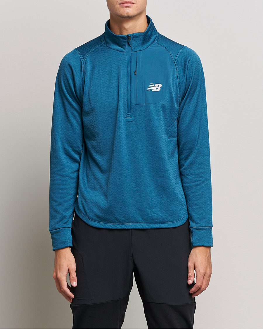Herr | Tröjor | New Balance Running | Heat Grid Half Zip Dark Moonstone