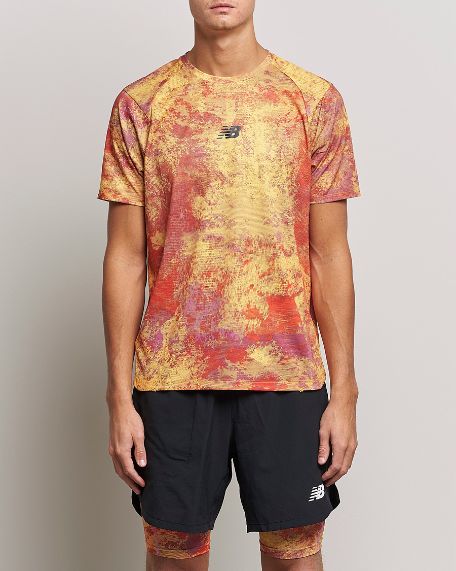 Herr | T-Shirts | New Balance Running | All-Terrain Printed Short Sleeve Electric Purple