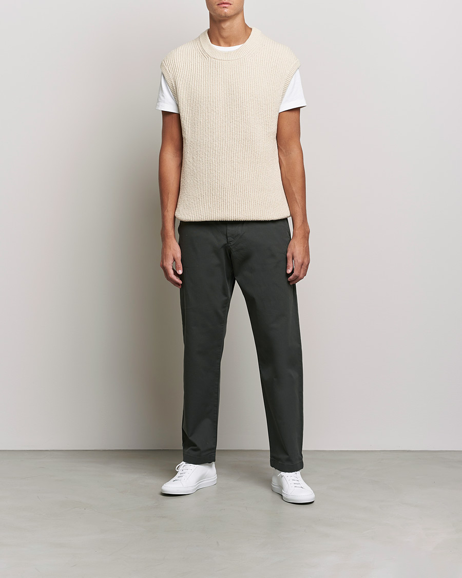 Herr | Byxor | NN07 | Alex Straight Fit Cotton Chinos Dark Army