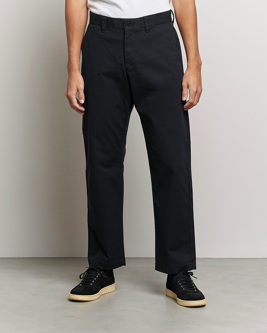 Herr | Byxor | NN07 | Alex Straight Fit Cotton Chinos Black