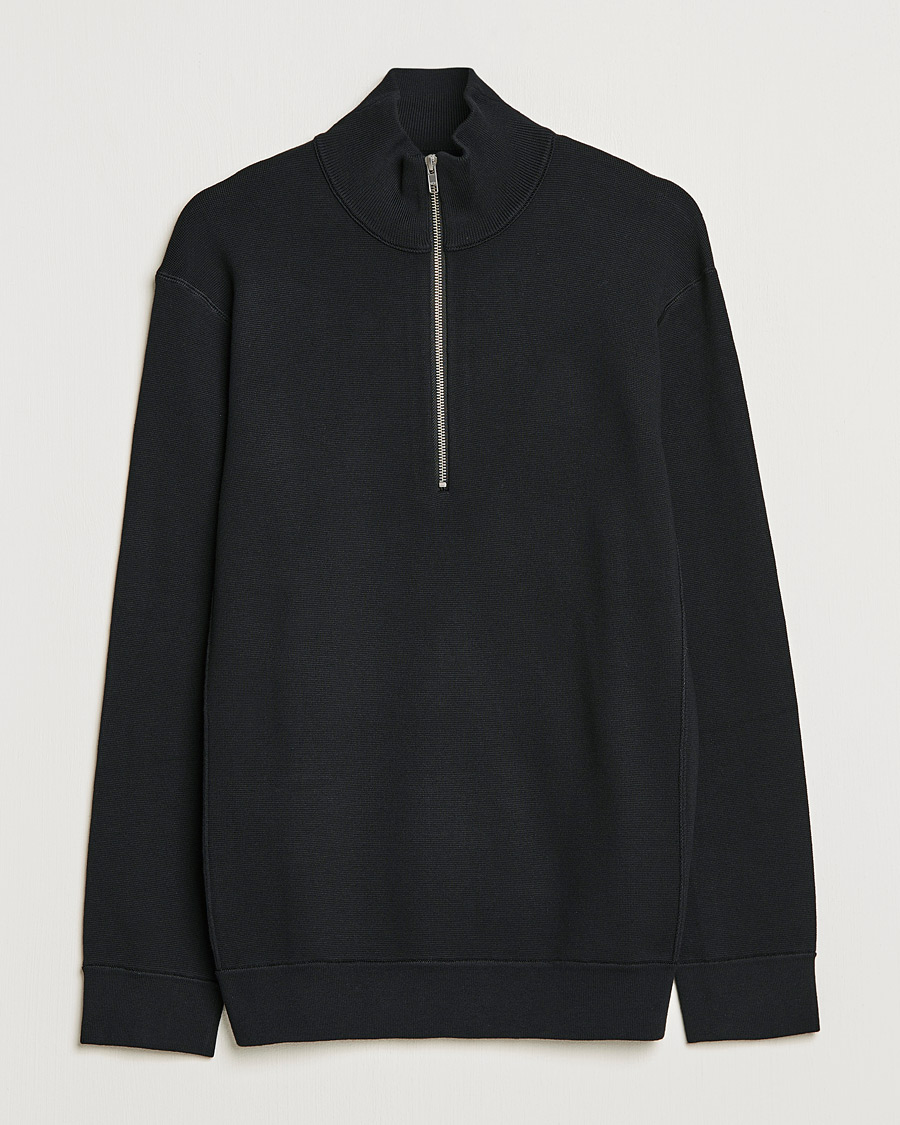 Herr | Tröjor | NN07 | Luis Knitted Half-Zip Sweater Black