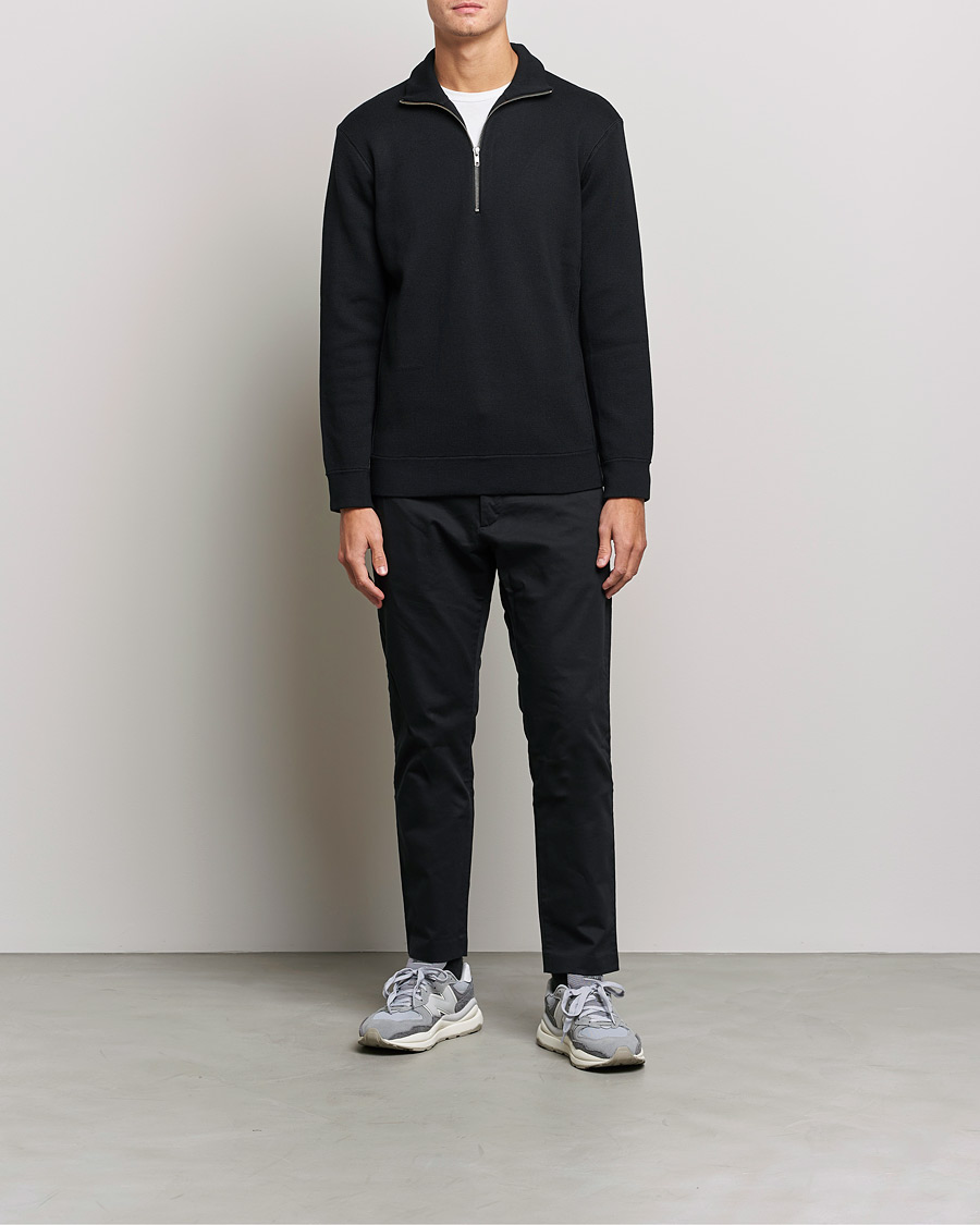 Herr | Tröjor | NN07 | Luis Knitted Half-Zip Sweater Black