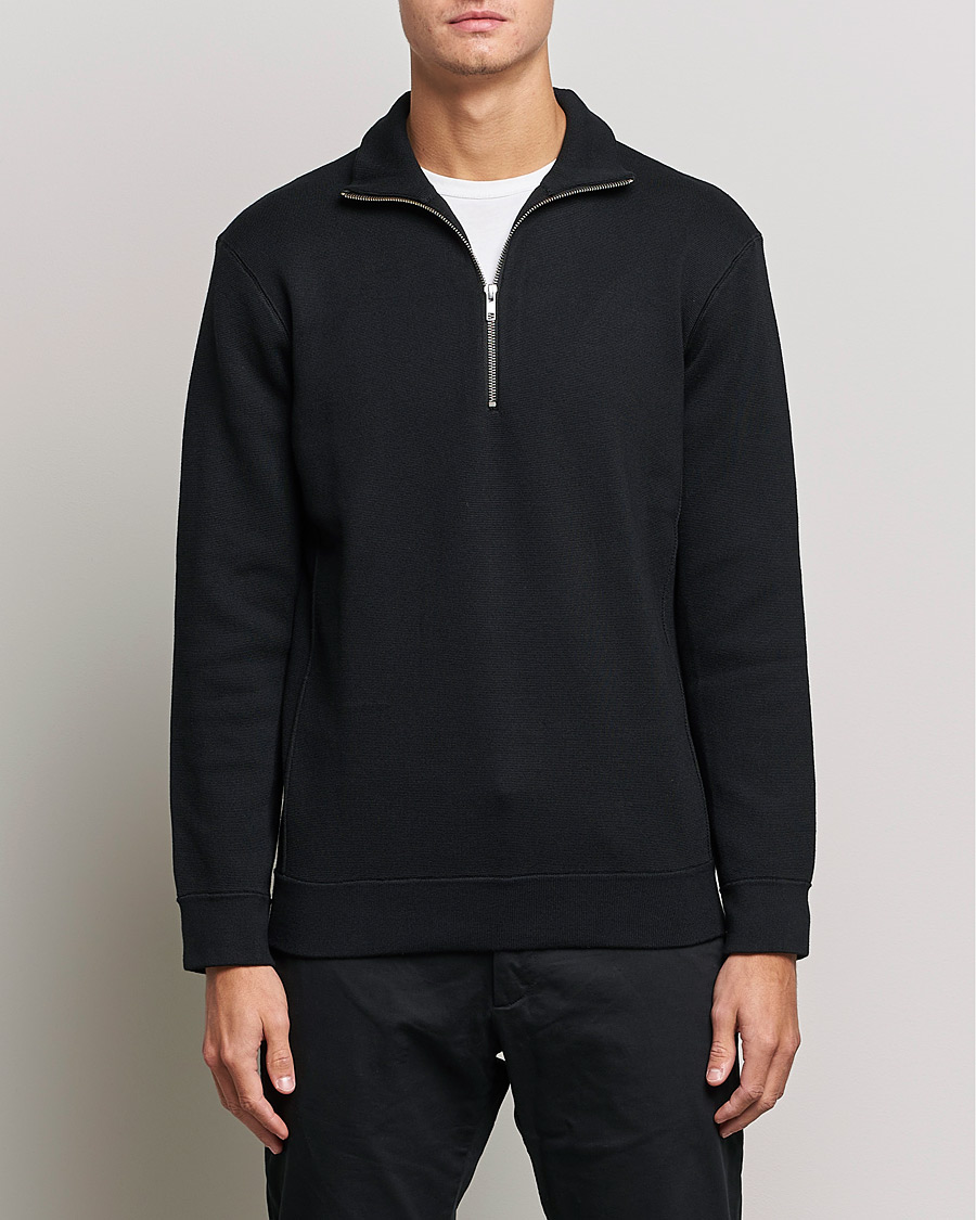 Herr | Tröjor | NN07 | Luis Knitted Half-Zip Sweater Black
