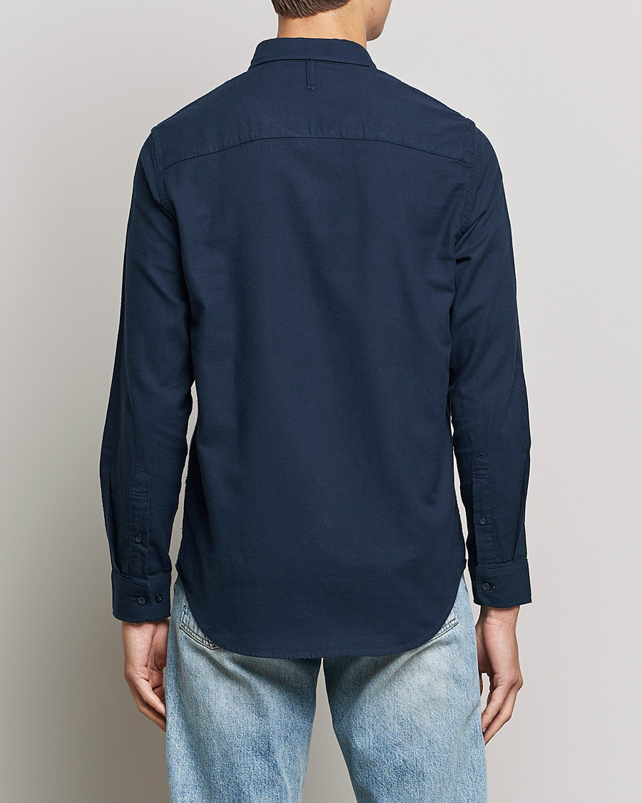 Herr | Skjortor | NN07 | Arne Brushed Flannel Shirt Navy Blue