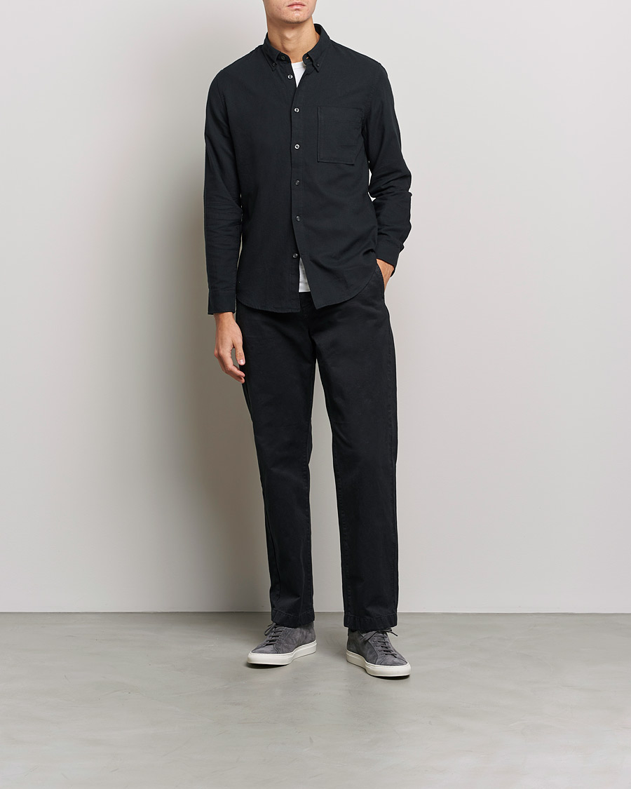 Herr | Skjortor | NN07 | Arne Brushed Flannel Shirt Black