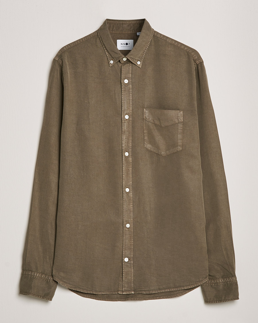 Herr | Skjortor | NN07 | Levon Tencel Shirt Dark Clay