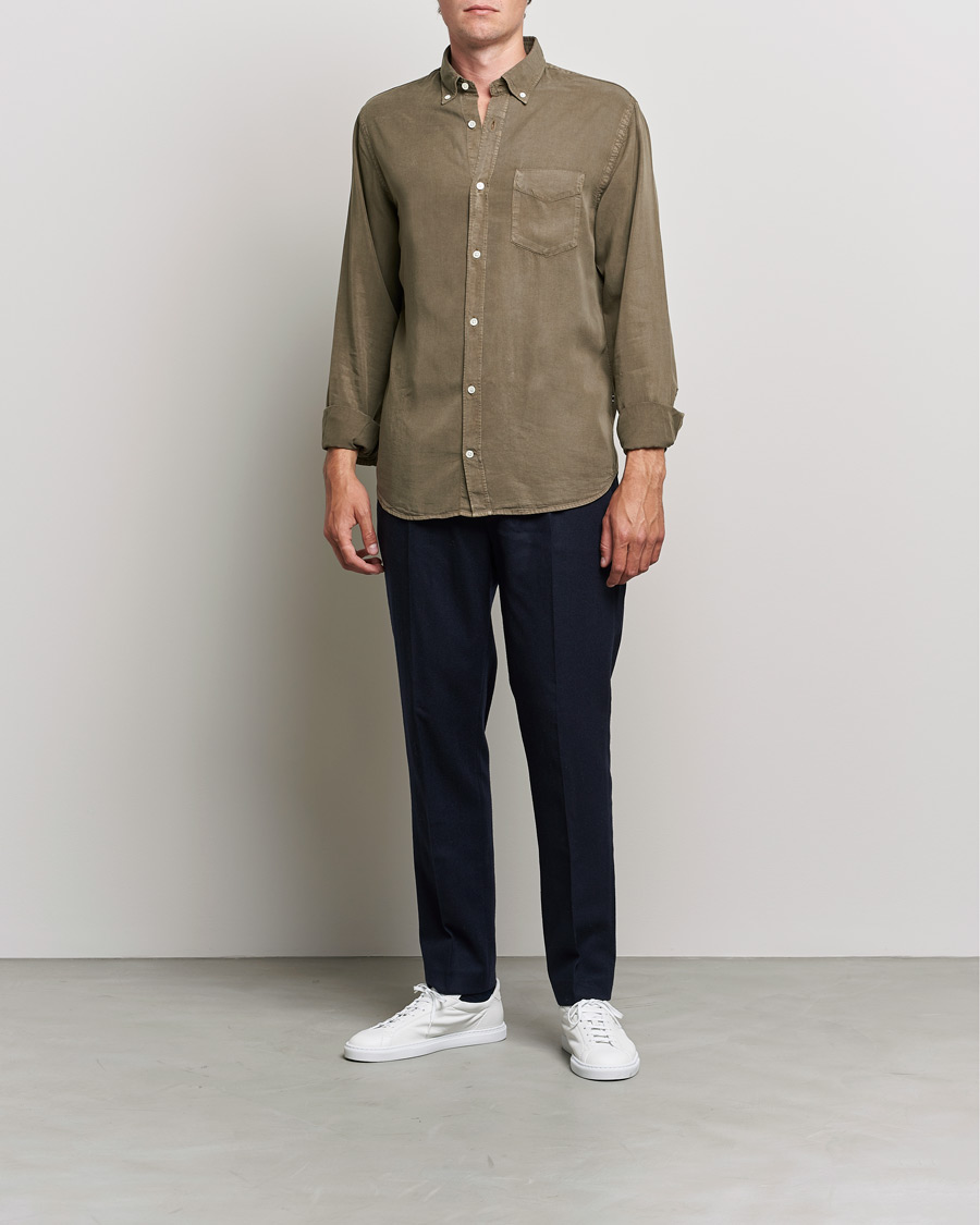 Herr | Skjortor | NN07 | Levon Tencel Shirt Dark Clay