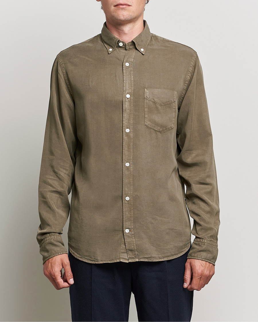 Herr | Skjortor | NN07 | Levon Tencel Shirt Dark Clay