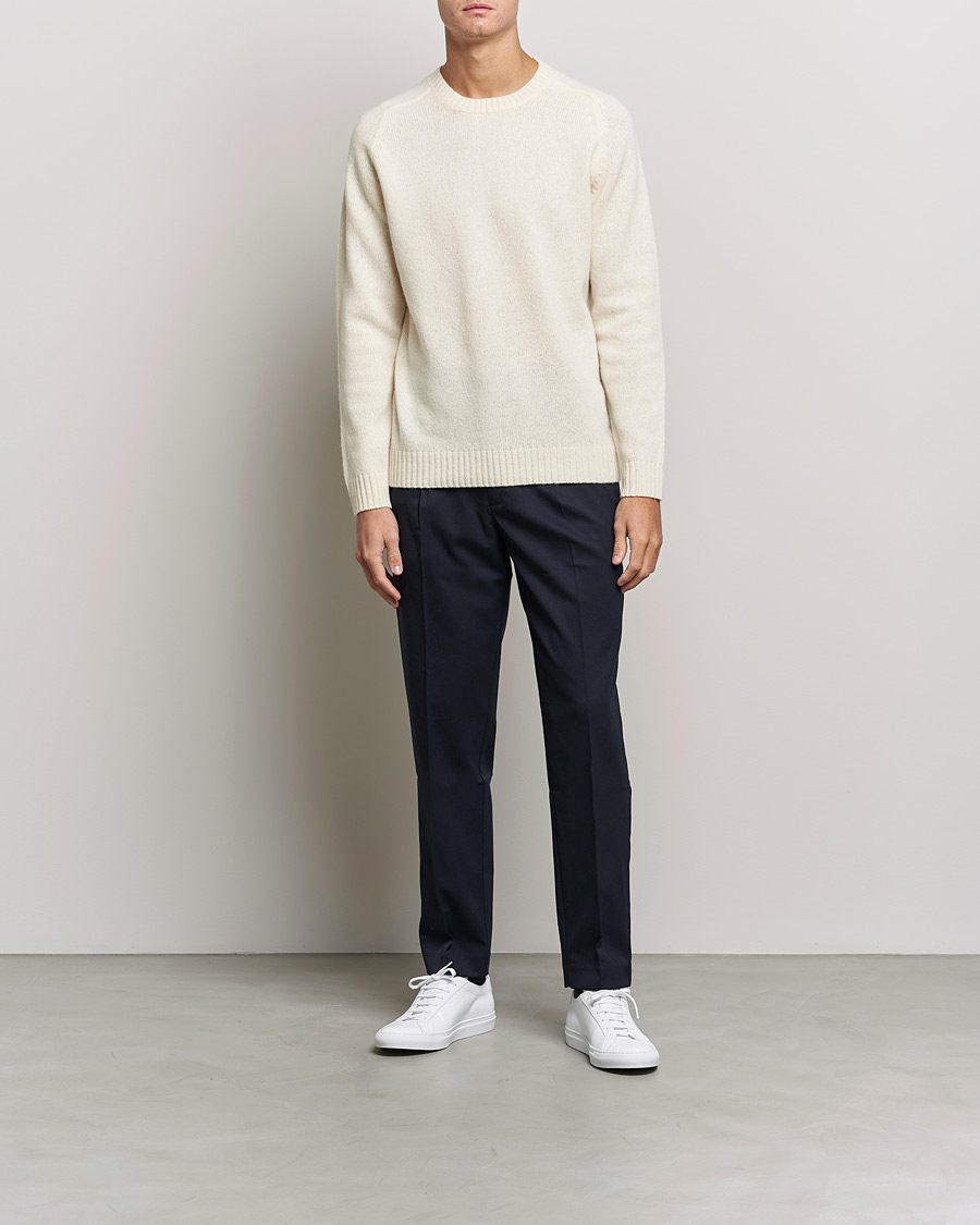 Herr | Tröjor | NN07 | Nathan Brushed Crew Neck Ecru