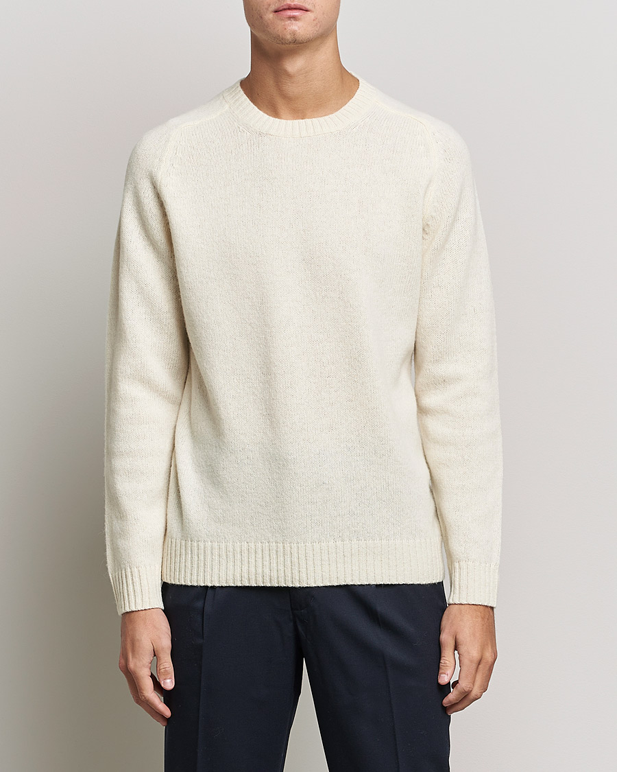 Herr | Tröjor | NN07 | Nathan Brushed Crew Neck Ecru