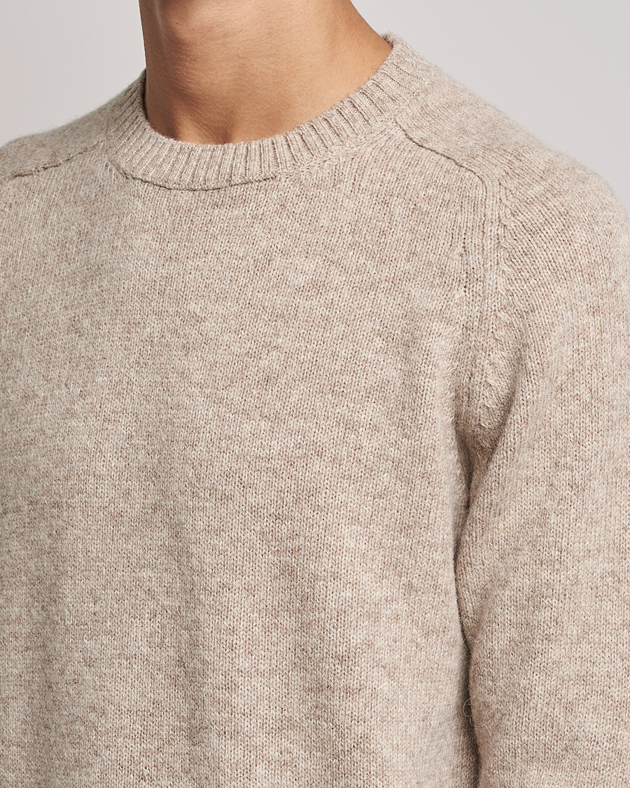 Herr | Tröjor | NN07 | Nathan Brushed Crew Neck Khaki Melange