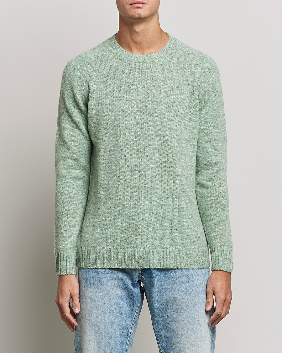 Herr | Tröjor | NN07 | Nathan Brushed Crew Neck Dusty Green