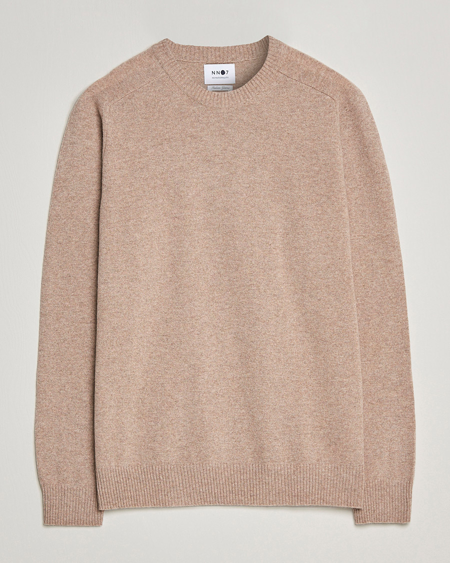 Herr | Tröjor | NN07 | Edward Lambswool Crew Neck Pullover Khaki