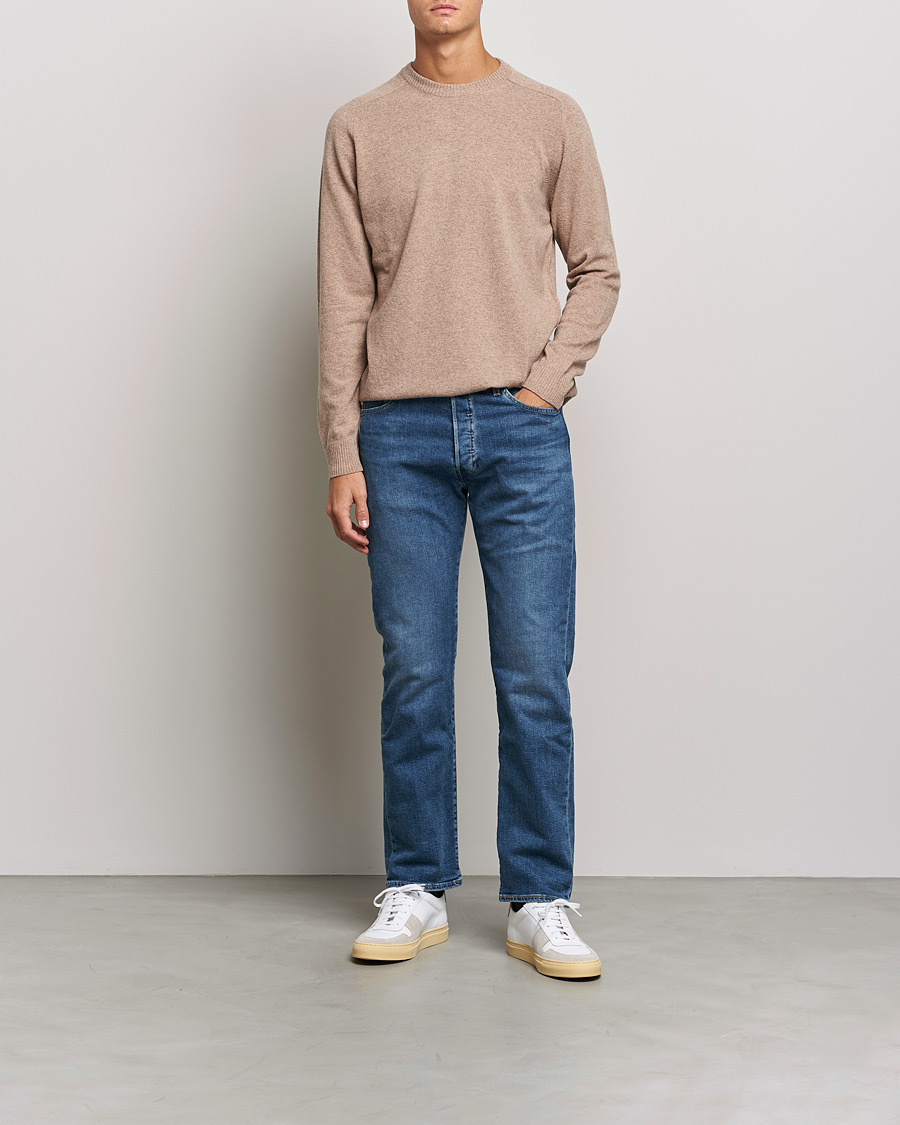 Herr | Tröjor | NN07 | Edward Lambswool Crew Neck Pullover Khaki