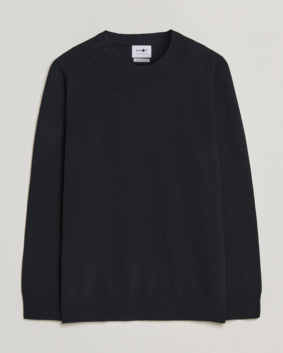 Herr | Stickade tröjor | NN07 | Edward Lambswool Crew Neck Pullover Black