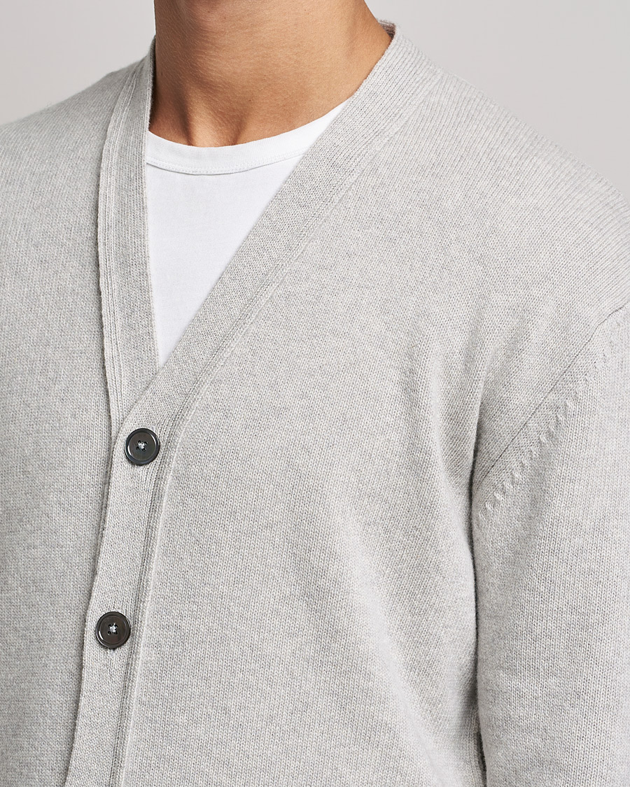 Herr | Tröjor | NN07 | Bjorn Lambswool Cardigan Light Grey Melange