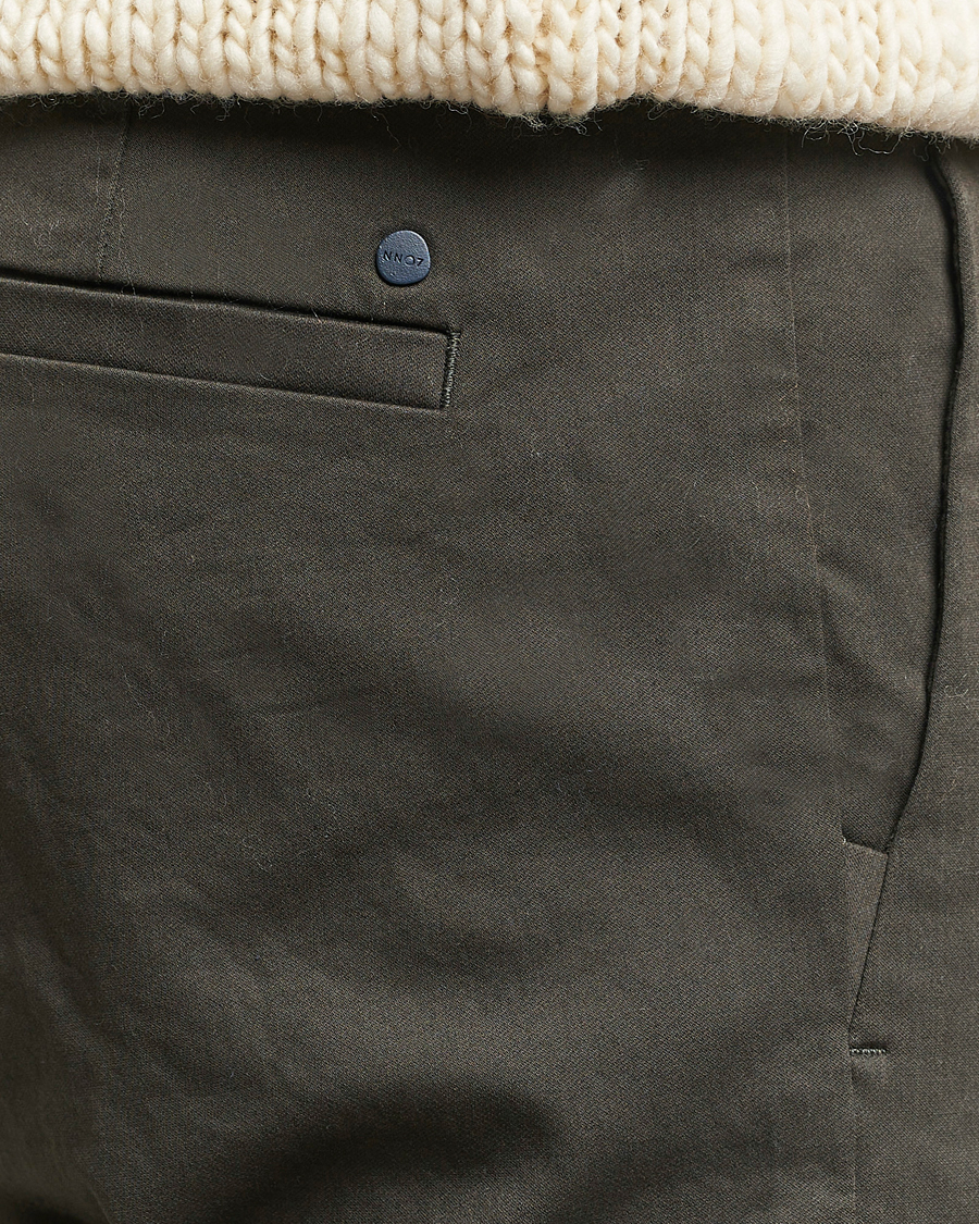 Herr | Byxor | NN07 | Theo Regular Fit Stretch Chinos Dark Army
