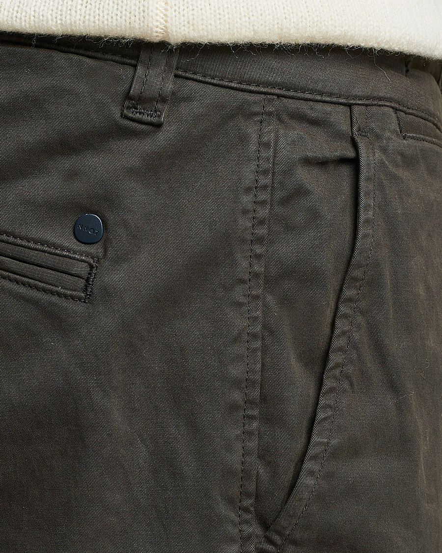 Herr | Byxor | NN07 | Marco Slim Fit Stretch Chinos Dark Green