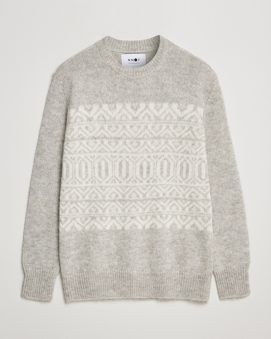 Herr | Tröjor | NN07 | Jason Wool Knitted Sweater Grey Melange