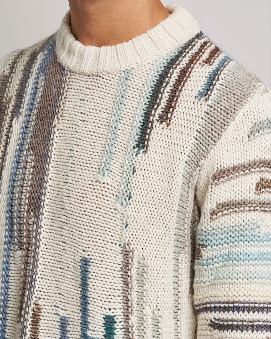 Herr | Tröjor | NN07 | Brady Knitted Sweater Ecru Mutli
