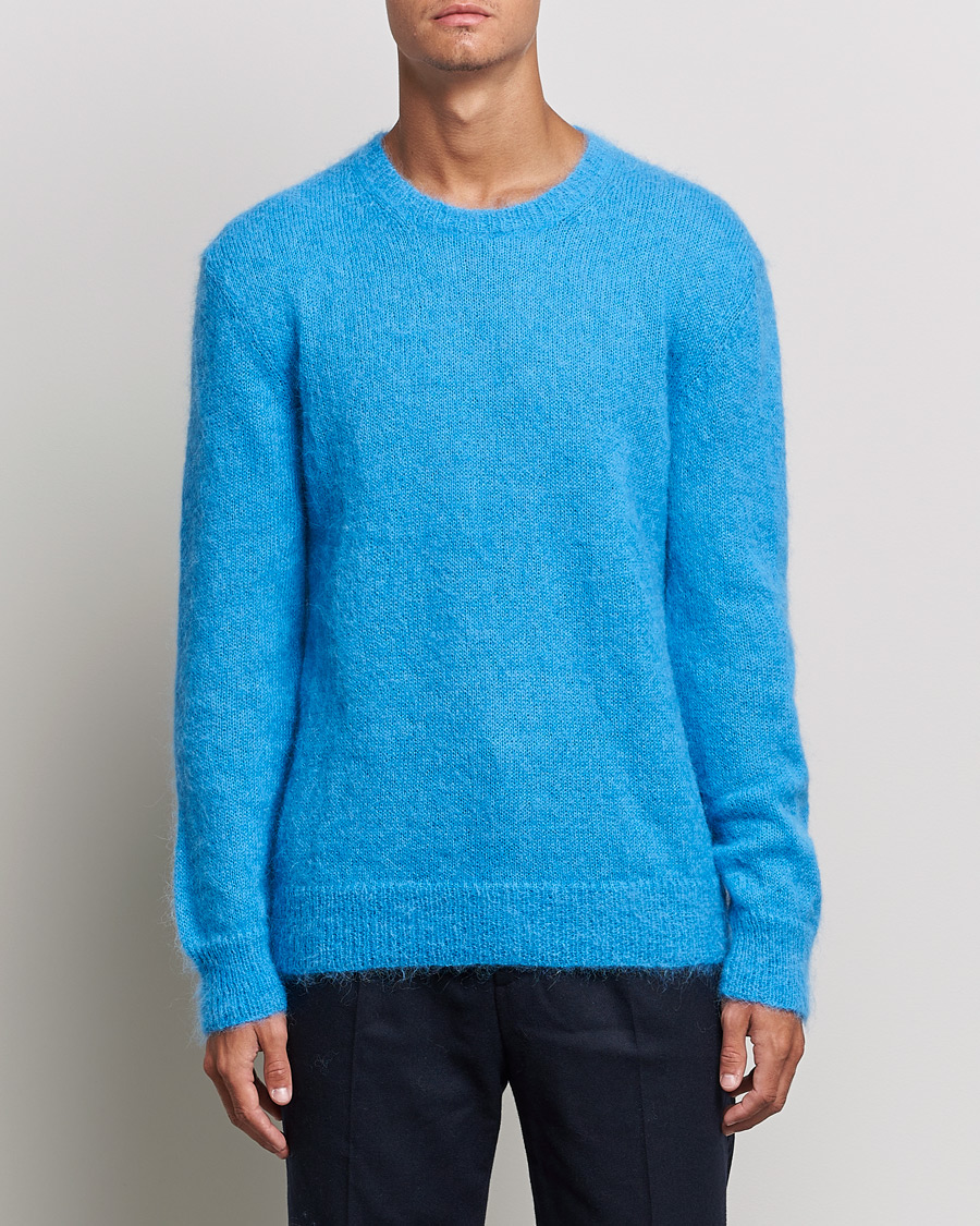 Herr |  | NN07 | Walther Alpacka Mohair Knitted Sweater Azur Blue