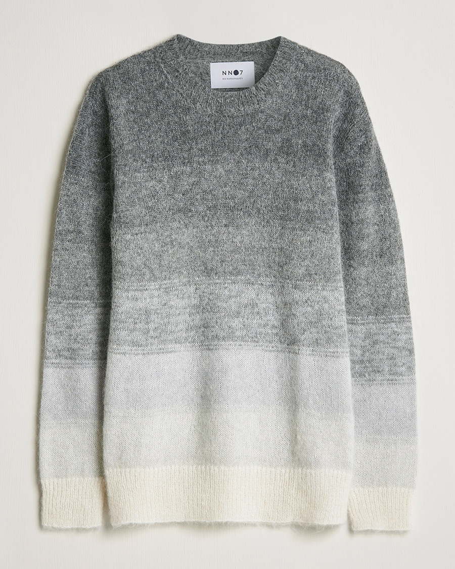Herr | Tröjor | NN07 | Walther Alpacka Mohair Knitted Sweater Grey Multi