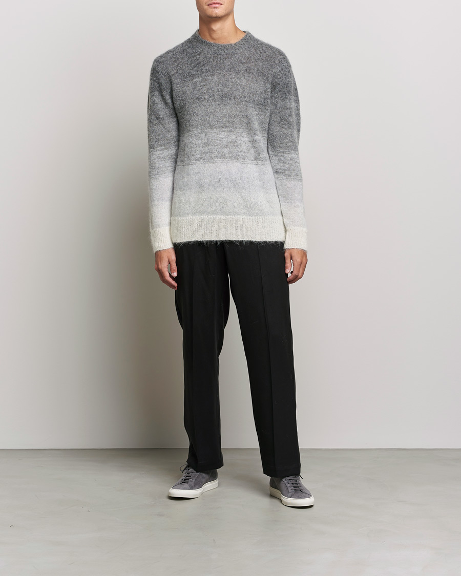 Herr | Tröjor | NN07 | Walther Alpacka Mohair Knitted Sweater Grey Multi