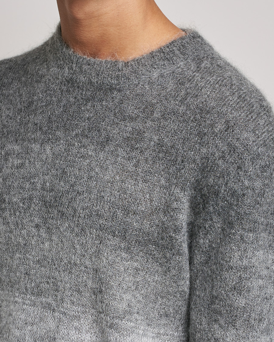 Herr | Tröjor | NN07 | Walther Alpacka Mohair Knitted Sweater Grey Multi