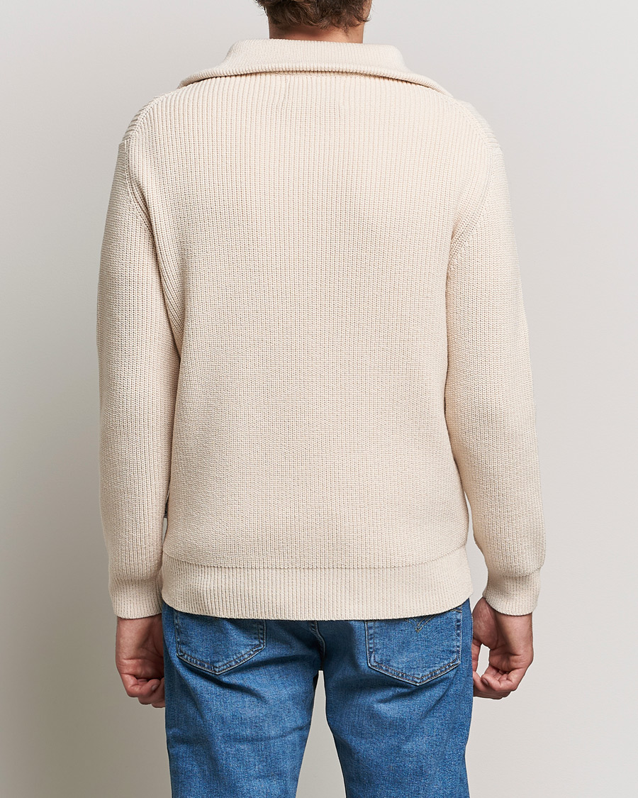 Herr | Tröjor | NN07 | Roman Merino Heavy Knitted Half Zip Off White