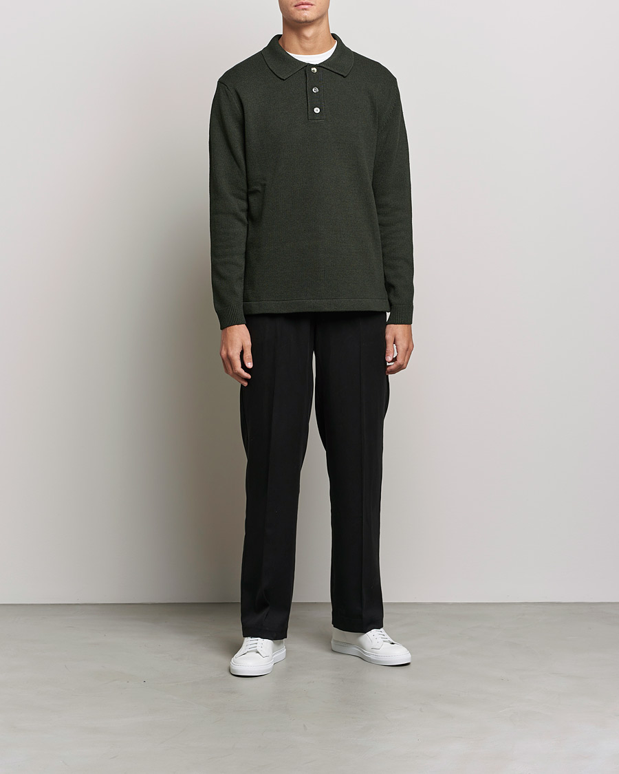 Herr | Tröjor | NN07 | Vito Knitted Polo Dark Green