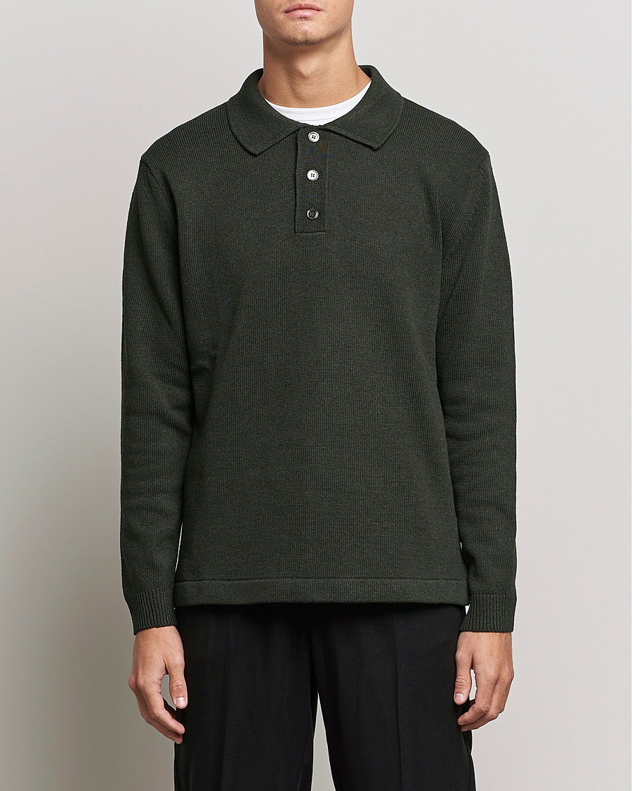 Herr | Tröjor | NN07 | Vito Knitted Polo Dark Green
