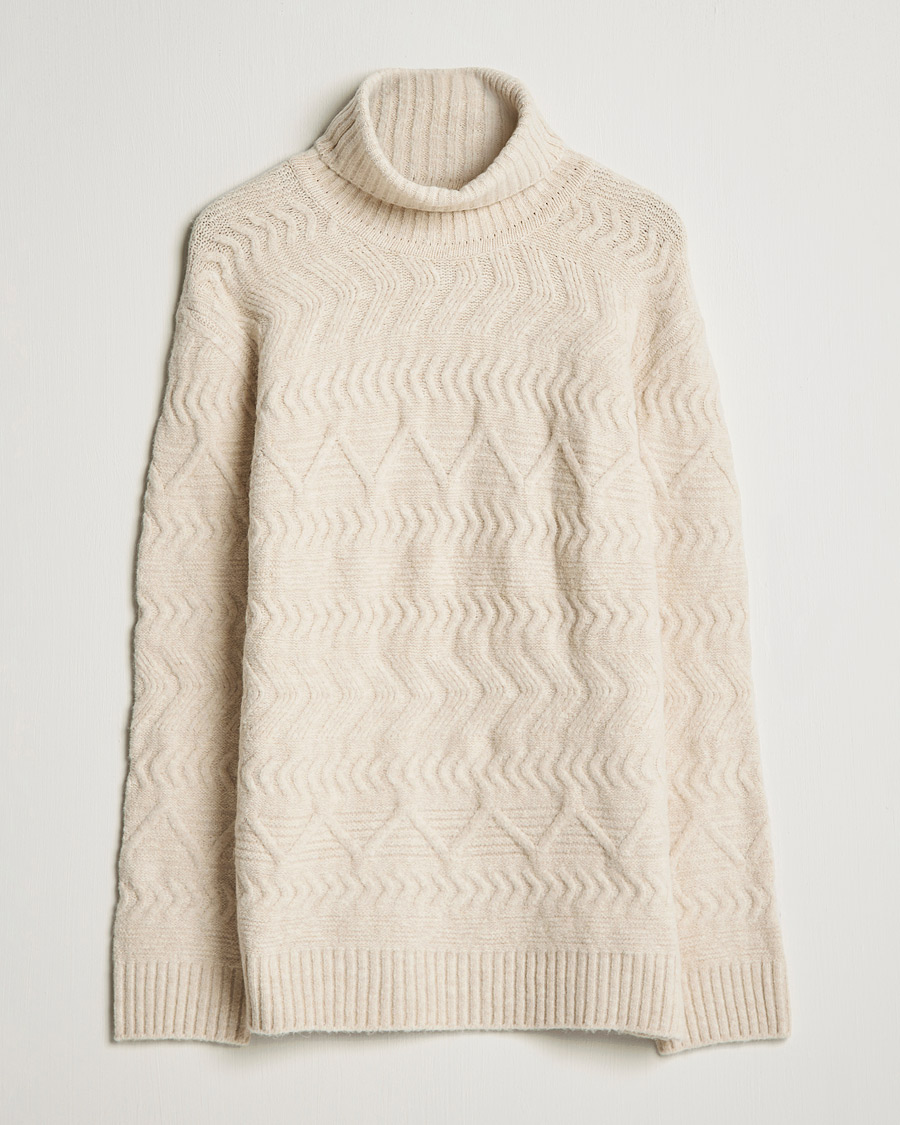 Herr | Tröjor | NN07 | Bert Structured Rollneck Ecru