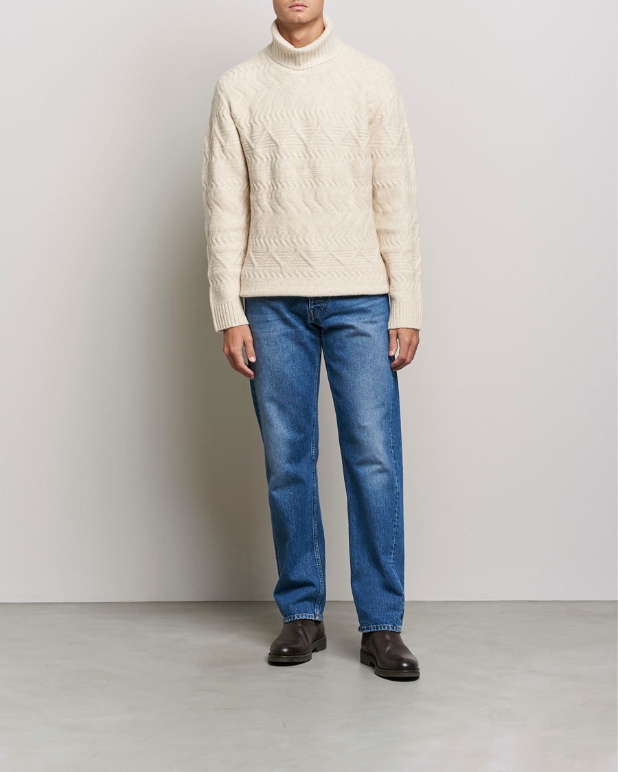 Herr | Tröjor | NN07 | Bert Structured Rollneck Ecru