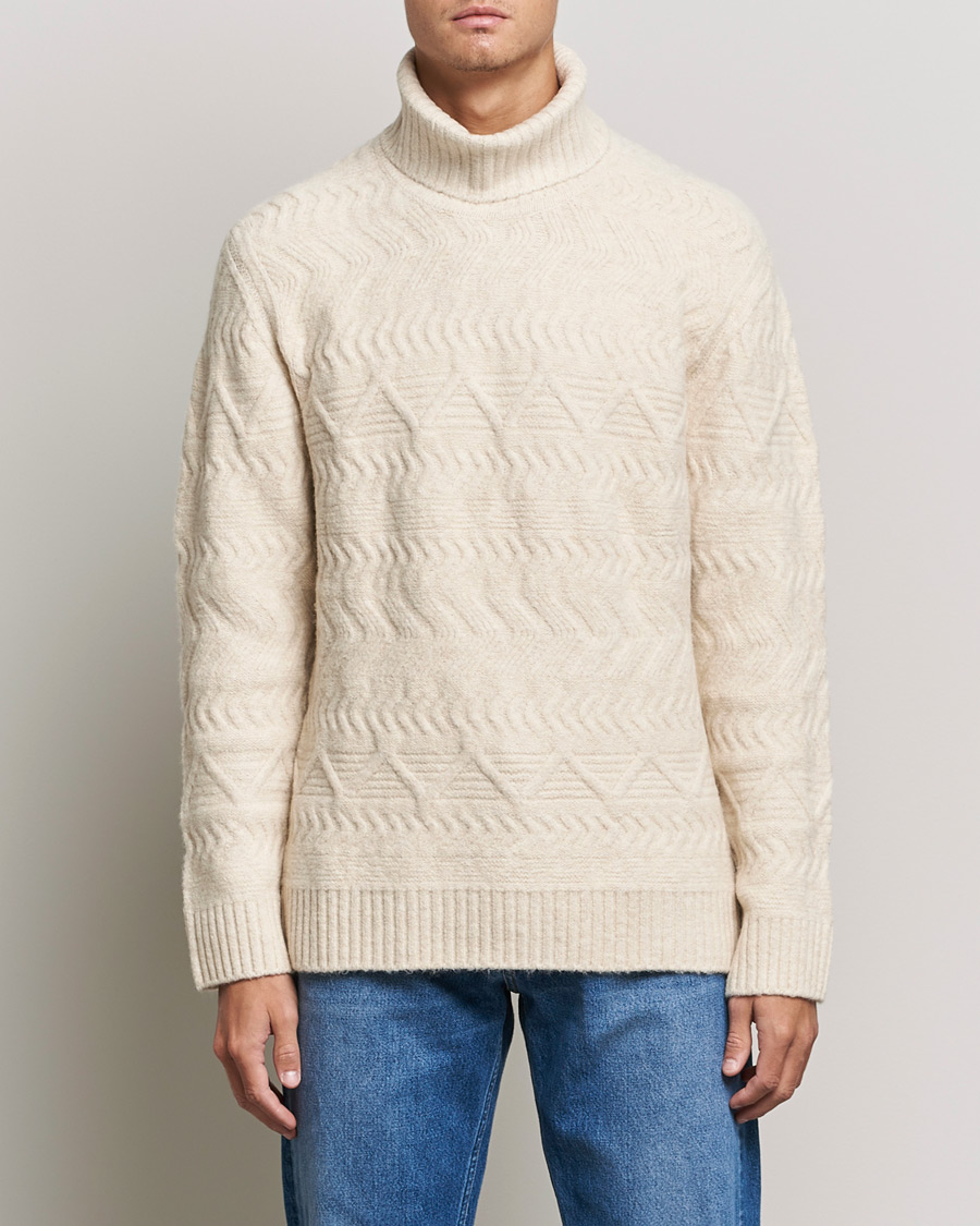 Herr | Tröjor | NN07 | Bert Structured Rollneck Ecru