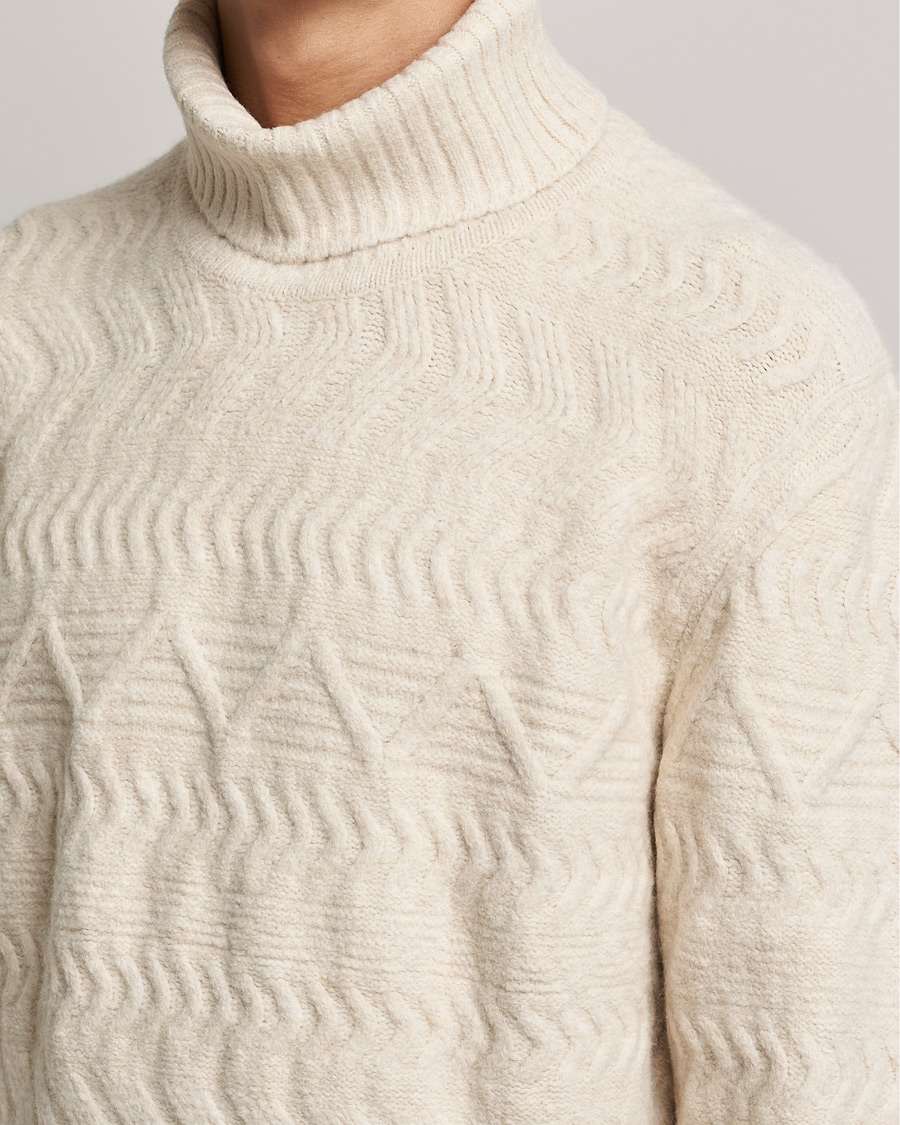 Herr | Tröjor | NN07 | Bert Structured Rollneck Ecru