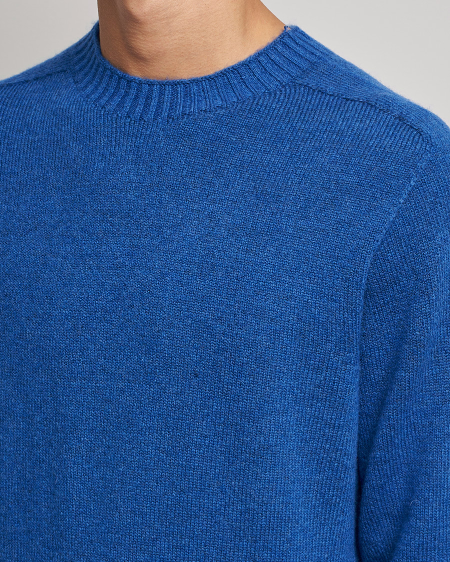 Herr | Tröjor | NN07 | Nathan Brushed Wool Knitted Sweater Cobolt Blue