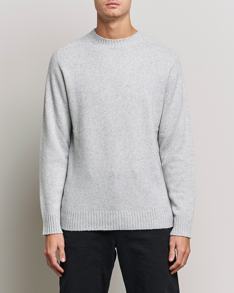 Herr | Tröjor | NN07 | Nathan Brushed Wool Knitted Sweater Light Grey Mel