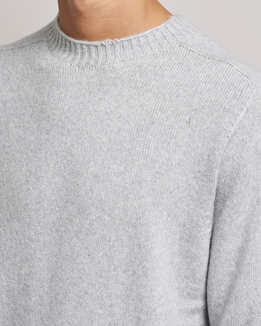 Herr | Tröjor | NN07 | Nathan Brushed Wool Knitted Sweater Light Grey Mel
