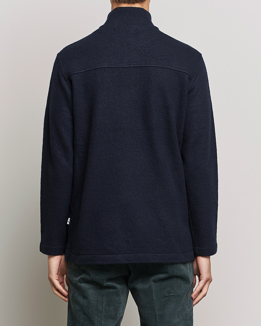 Herr | Tröjor | NN07 | Anders Boiled Wool Half Zip Navy