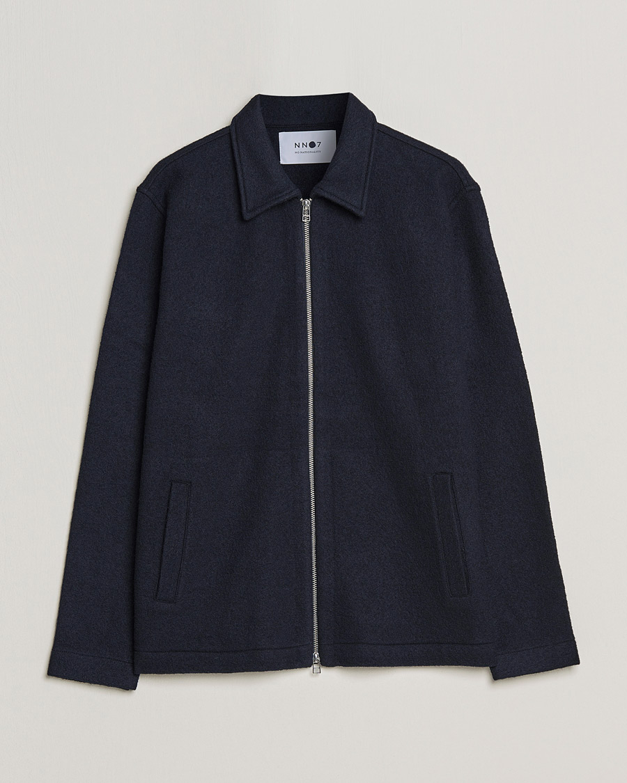 Herr | Tröjor | NN07 | Ivan Boiled Wool Full Zip Navy