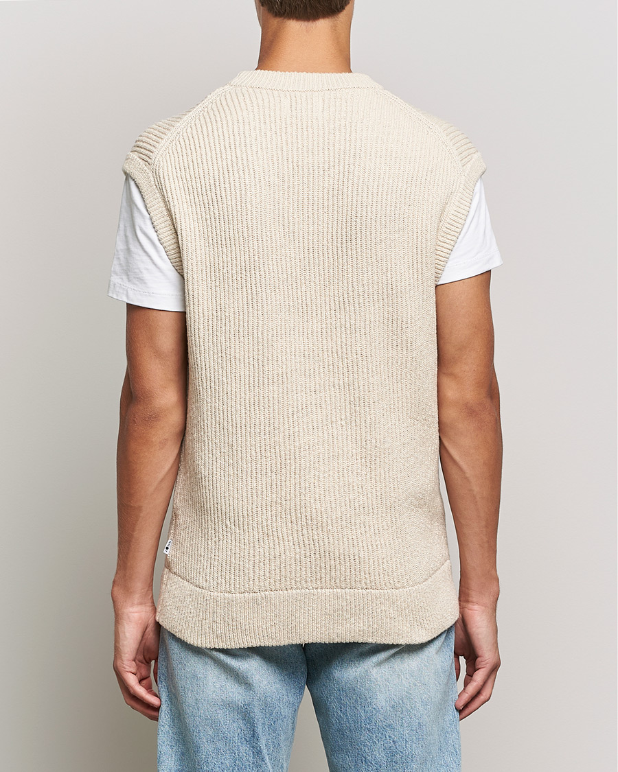 Herr | Tröjor | NN07 | Jesse Ribbed Knited Vest Ecru