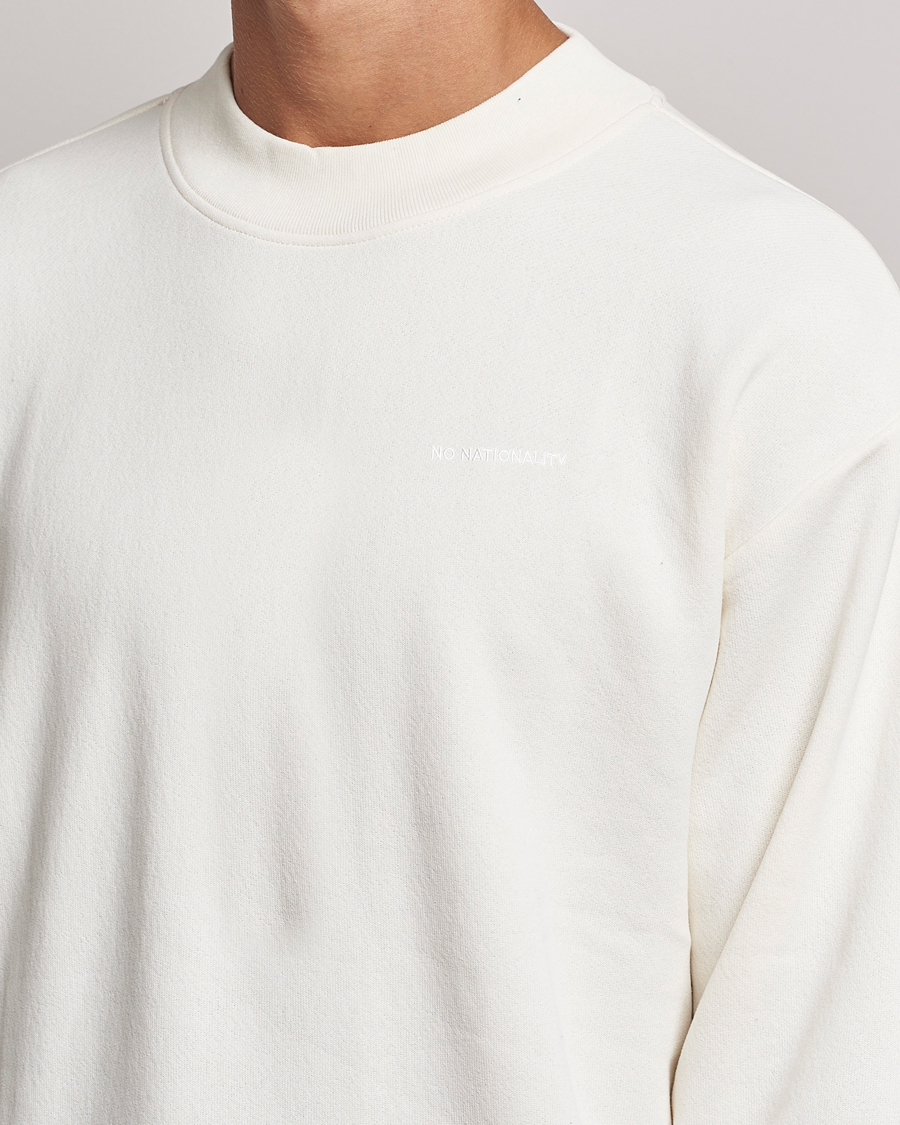 Herr | Tröjor | NN07 | Briggs Mock Neck Sweater Ecru