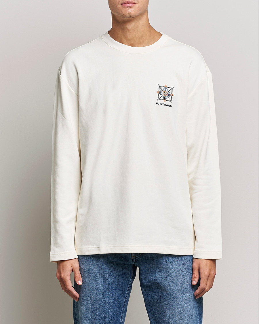 Herr | T-Shirts | NN07 | Alan Heavy Logo Long Sleeve T-Shirt Off White